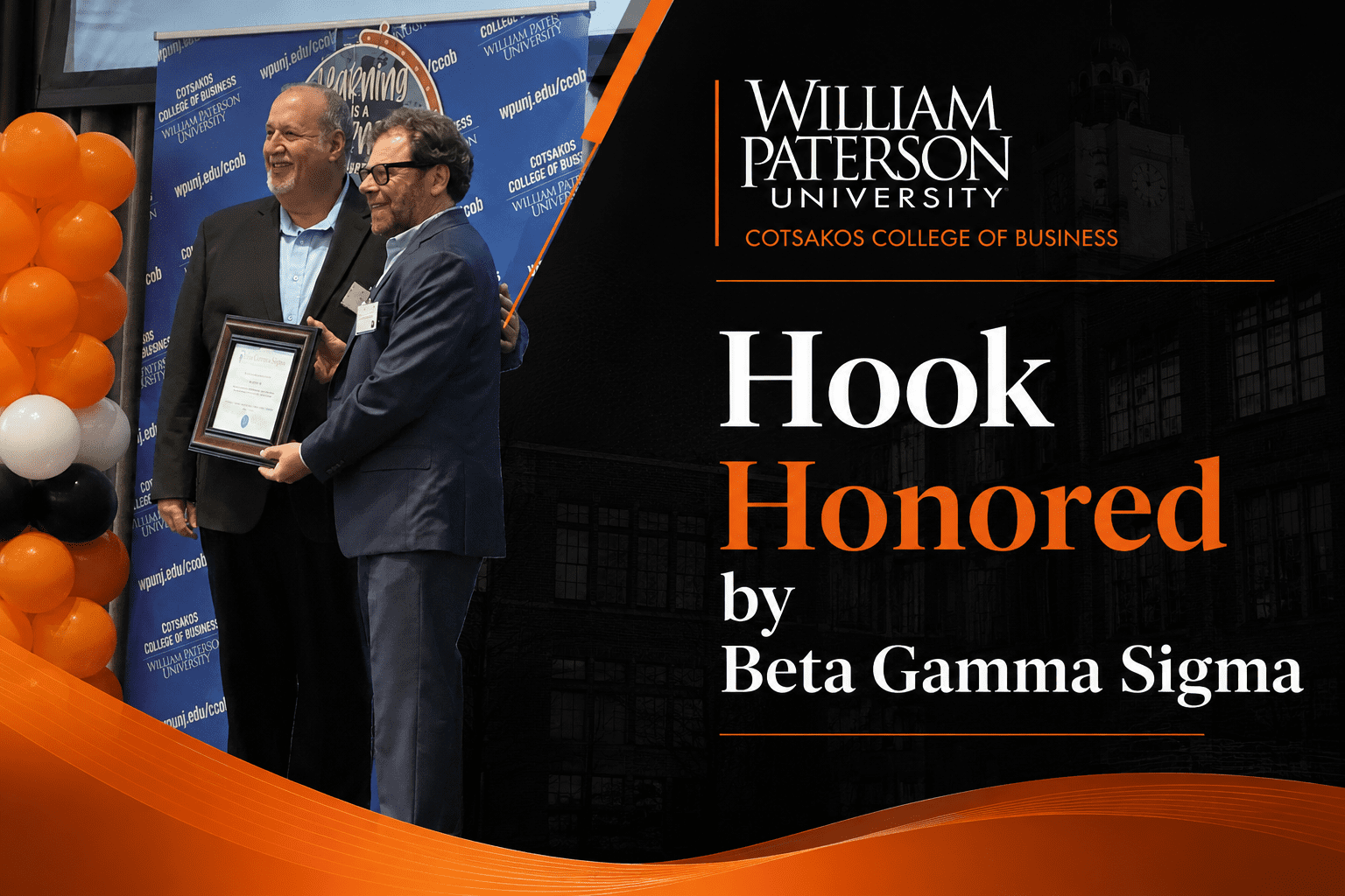 Howard Hook Honored by Beta Gamma Sigma